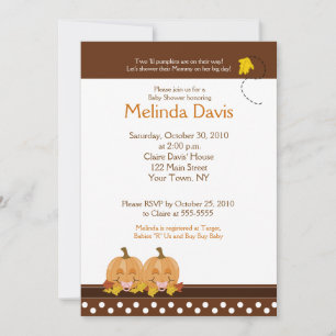 Sweet Pumpkins Mod Dot 5x7 Fall Baby Shower Invite
