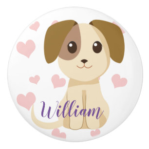 Sweet Puppy Ceramic Knob