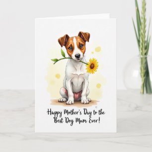 Sweet Puppy Floral Mothers Day Card