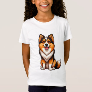 Sweet Puppy Icelandic Sheep dog Cartoon Artwork T-Shirt