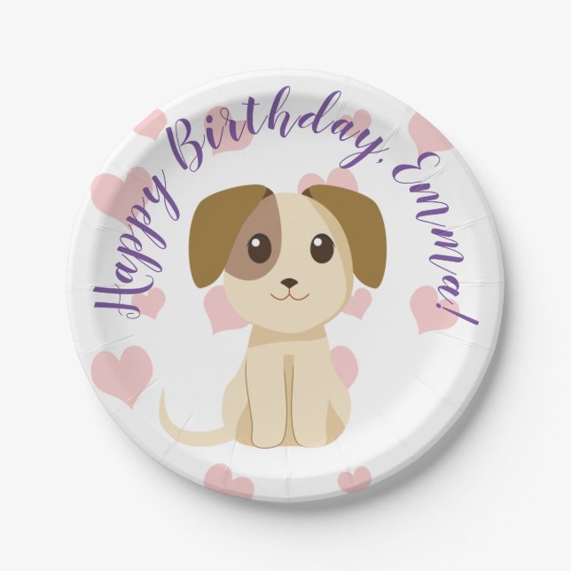 Sweet Puppy  Paper Plate (Front)