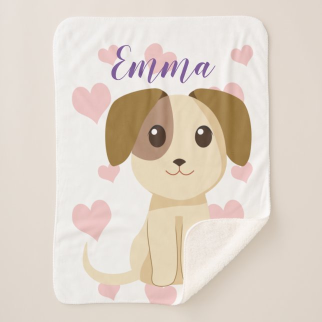 Sweet Puppy  Sherpa Blanket (Front)