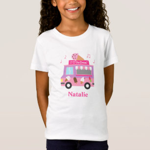 Sweet Purple Pink Ice Cream Truck For Girls T-Shirt