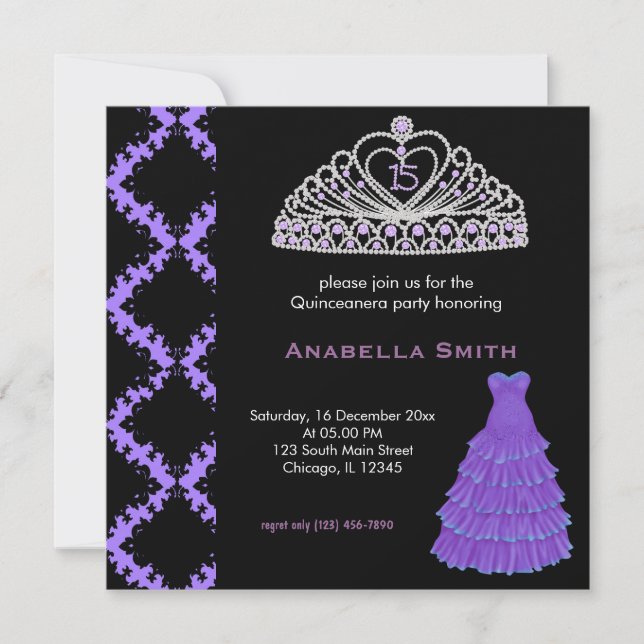 Sweet Quinceanera Invitation (Front)