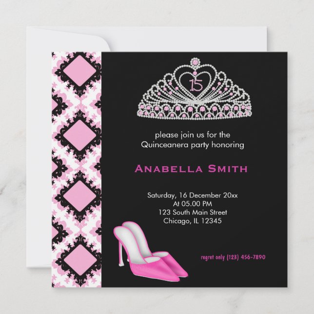 Sweet Quinceanera Invitation (Front)