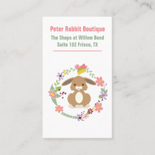 Sweet Rabbit and Floral Wreath Business Card