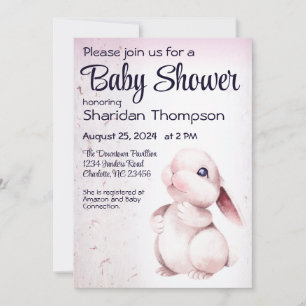 Sweet Rabbit Baby Shower Invitation