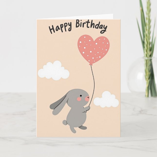 Sweet Rabbit Birthday Card (Front)