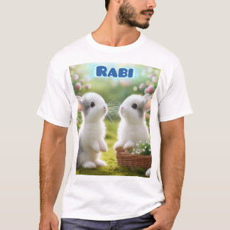 Sweet Rabbit Illustration T-Shirt for pet lovers