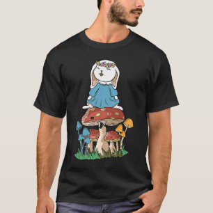 Sweet Rabbit Mushrooms Cottagecore Goblincore Fair T-Shirt