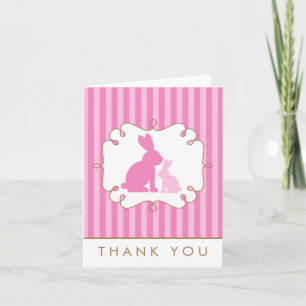 Sweet Rabbits Baby Shower Thank You Card