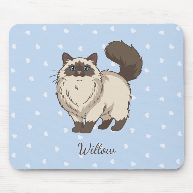 Sweet Ragdoll Cat Personalised Mouse Mat (Front)