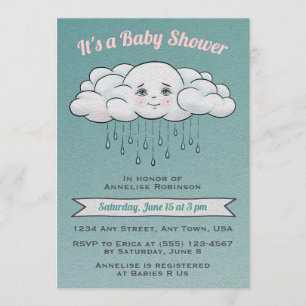 Sweet Rain Cloud Baby Shower Invitation