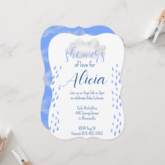 Sweet Rain Shower Sprinkle Invitation (Front/Back In Situ)