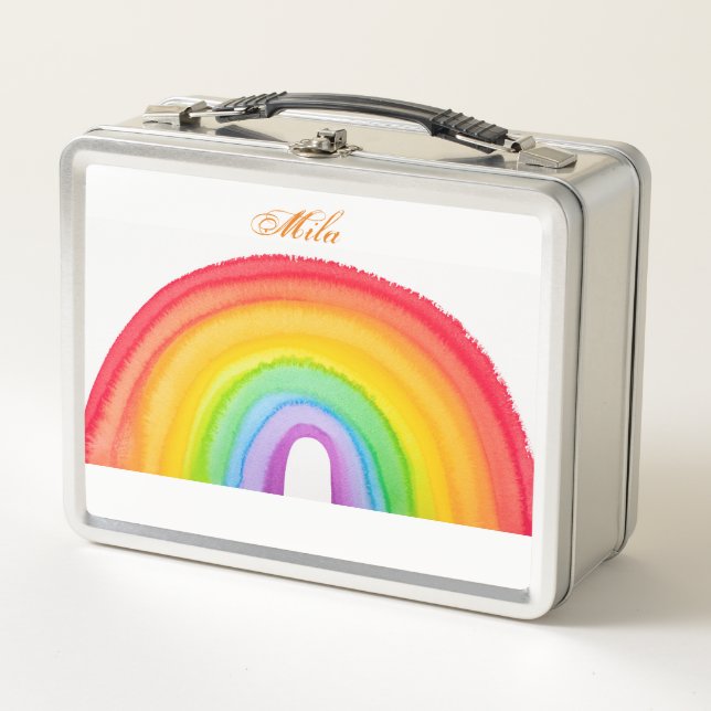 Sweet rainbow metal lunch box (Front)