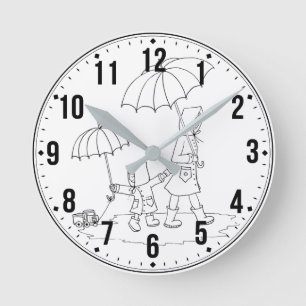Sweet Rainy Day Clock – Mother & Child Gift