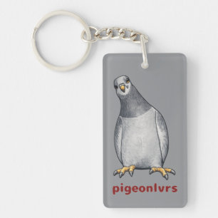 Sweet rectangular pigeon key ring