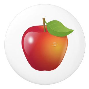 Sweet Red Apple Ceramic Knob