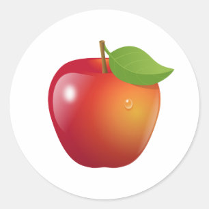 Sweet Red Apple Classic Round Sticker