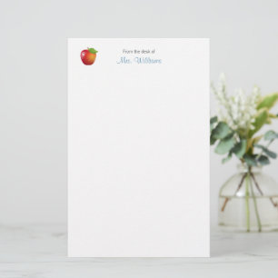 Sweet Red Apple School Teacher Stationery