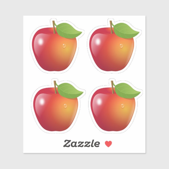 Sweet Red Apple Set of 4 (Sheet)