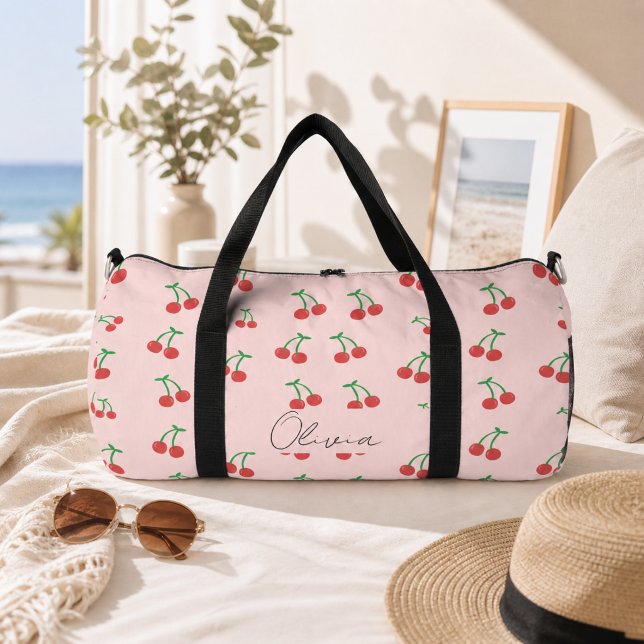 Sweet red cherries  duffle bag (Creator Uploaded)