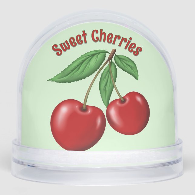Sweet Red Cherries Personalised Snowglobe (Front)