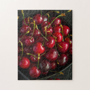 Sweet Red Cherries Summer Fruit Still Life Jigsaw Puzzle