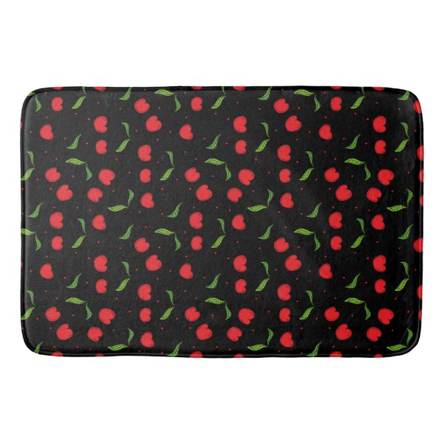 Sweet Red Cherry Pattern Bath Mat (Front)