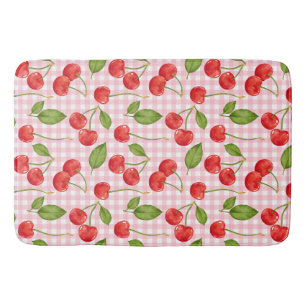 Sweet Red Cherry Pattern Bath Mat