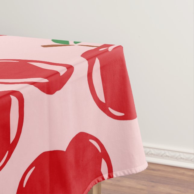 Sweet Red Cherry Pattern Tablecloth (In Situ)