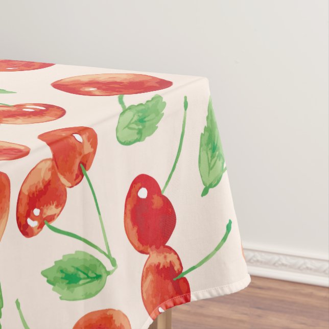 Sweet Red Cherry Pattern Tablecloth (In Situ)