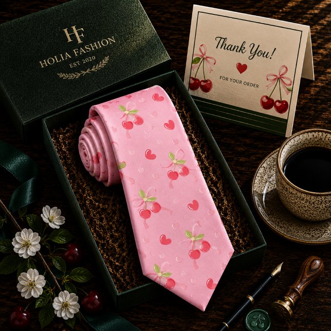  Sweet Red Cherry Pattern Tie (Creator Uploaded)