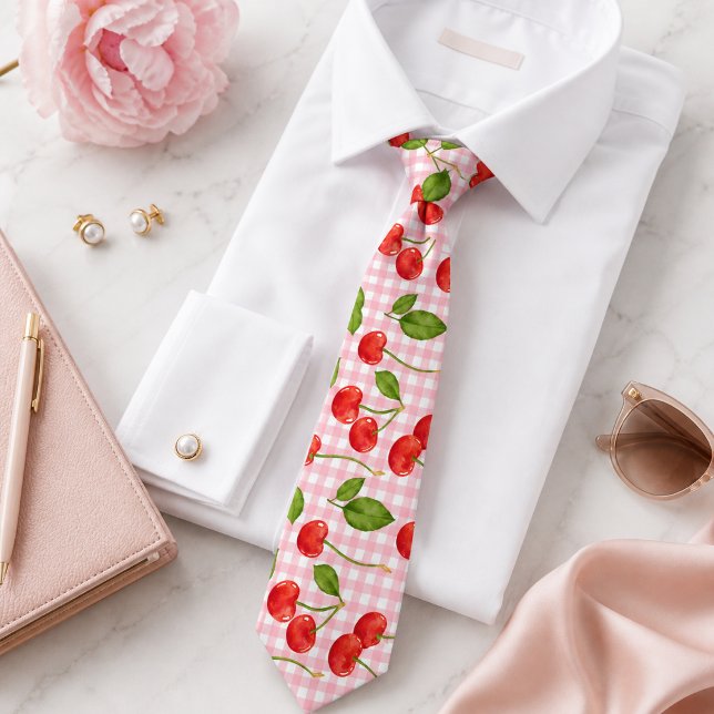 Sweet Red Cherry Pattern Tie (Creator Uploaded)
