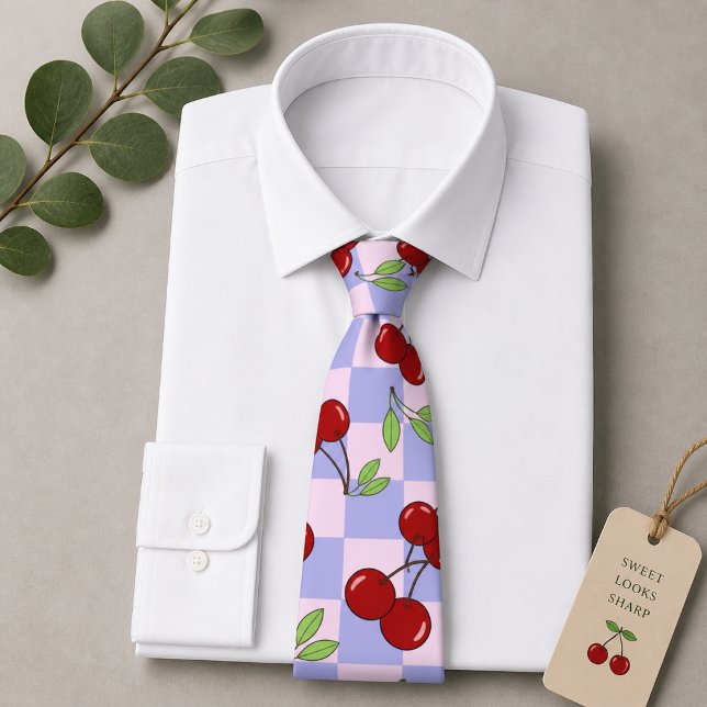 Sweet Red Cherry Pattern Tie (Creator Uploaded)