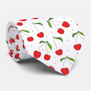 Sweet Red Cherry Pattern Tie