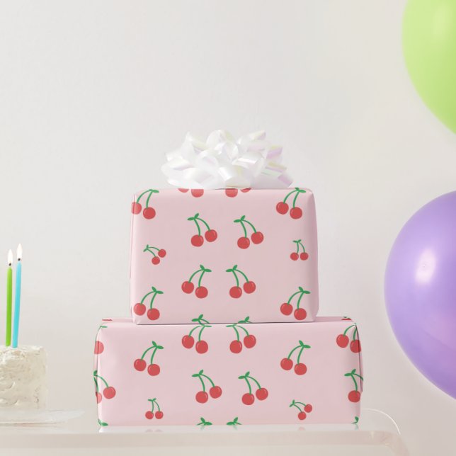 Sweet Red Cherry Pattern Wrapping Paper (Party Gifts)