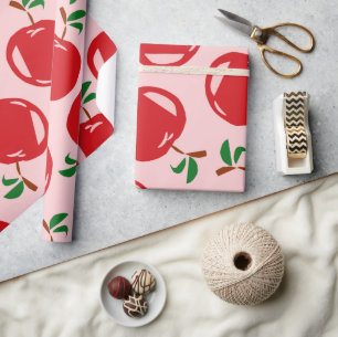 Sweet Red Cherry Pattern Wrapping Paper