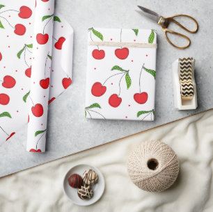 Sweet Red Cherry Pattern Wrapping Paper