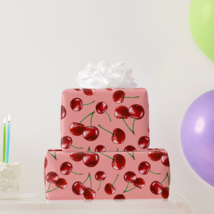 Sweet Red Cherry Pattern Wrapping Paper