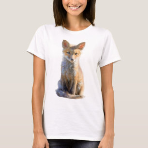Sweet Red Fox Cub Portrait Illustration Women T-Shirt