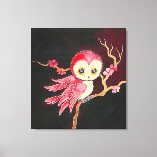 Sweet Red Owl Canvas Print (Front)
