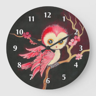 Sweet Red Owl Large Clock