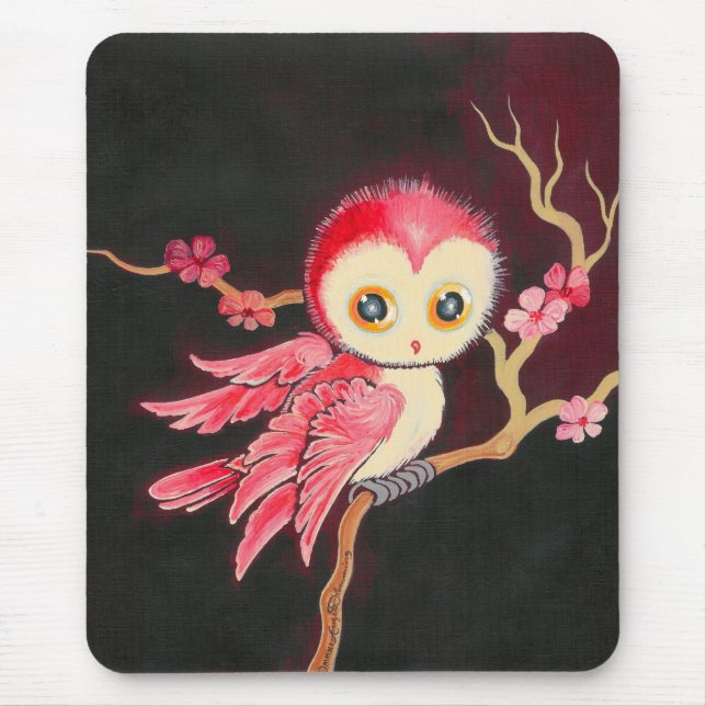 Sweet Red Owl Mouse Mat (Front)