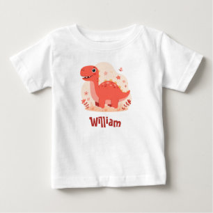 Sweet Red Sauropod Dinosaur Baby T-Shirt