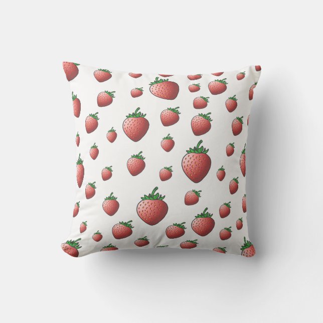 Sweet Red Strawberries Cushion (Front)