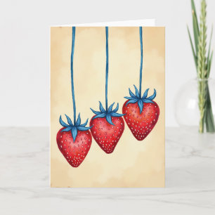 Sweet Red Strawberry Card
