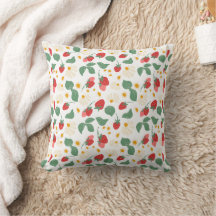 Sweet Red Strawberry Garden Fruit Pattern 
