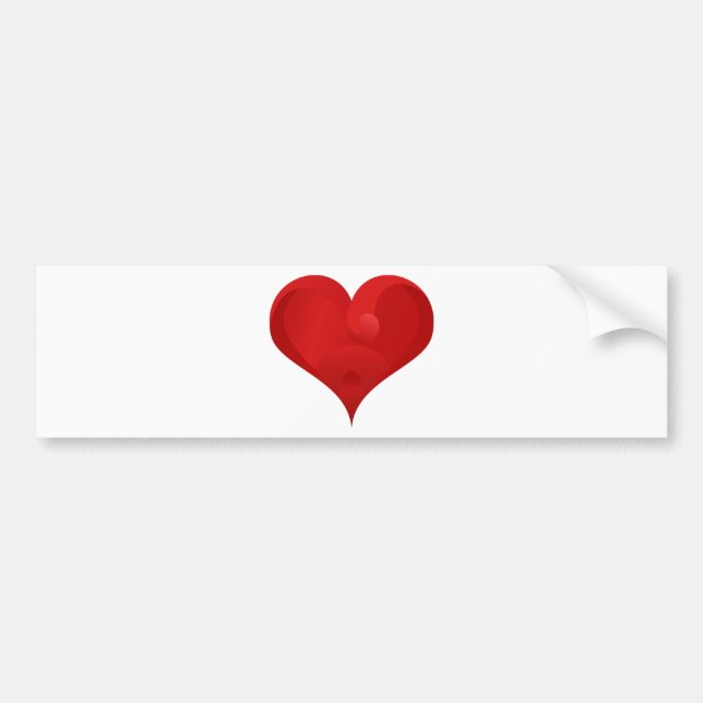 Sweet Red Valentine Love Heart Bumper Sticker (Front)