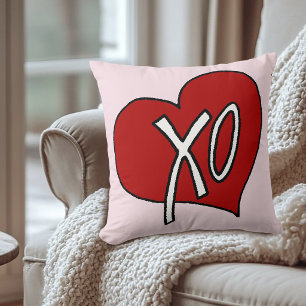 Sweet Red XO Heart Love Hugs Kisses Cushion